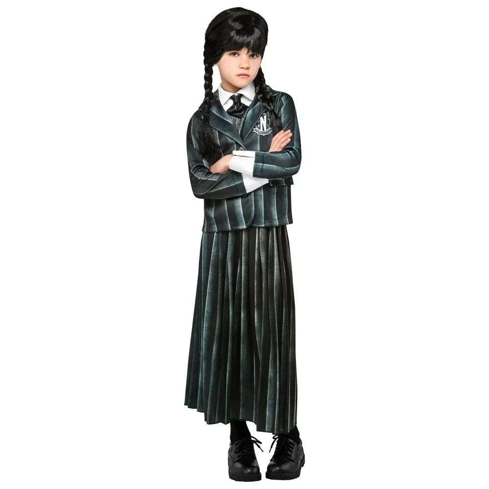 Wednesday Addams Gothic Black Nevermore Academy Girls Uniform Costume‎ S 6-6X